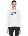 Nike Womens' Nike Sportswear Essential ICON Long Sleeved T-Shirt, Birch Heather/Gunsmoke, X-Small