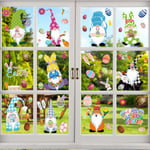 Easter Decorations Window Clings Decals Decor - Large Window Stickers Decorations, Easter Egg Hunt Bunny Chick Carrot and Flowers for Home, Office, Kids, School, Party Supplies, 10 Sheet 72 Pcs (C)