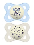 Mam Original Night 0-6M Silic Blue 2P Baby & Maternity Pacifiers & Accessories Pacifiers Multi/patterned MAM