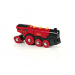 BRIO World 33592 - Kraftig rød batteridrevet lokomotiv