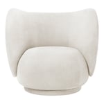Ferm Living - Rico Lounge Chair Brushed Off-White - Fåtöljer - Trä