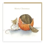 Mouse Christmas Card Chocolate Orange - Cute Animals Festive Xmas Card