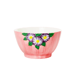 Rice - Ceramic Bowl with Embossed Flower Design Small - Pink