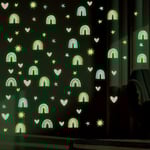 Regnbågsformade lysande klistermärken Regnbågsformade väggklistermärken Färgglada regnbågsformade väggklistermärken Akvarell väggklistermärken för barnrum Flickor DIY Regnbåge De