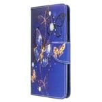 for Samsung Galaxy A52 5G/A52s 5G/A52 4G Case, Flip Shockproof Soft PU Leather Wallet Phone Case TPU Bumper Shell Slim Protective Cover with Stand Magnetic Closure Card Holder - Purple Butterfly