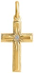 Top Gold silver kors 11x18mm diamant 0.01ct guldpläterad 525666154002