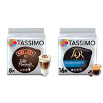 Tassimo Baileys Latte Macchiato Coffee Pods x8 (Pack of 5, Total 40 Drinks) & L'OR Espresso Decaffeinato Coffee Pods x16 (Pack of 5, Total 80 Drinks)