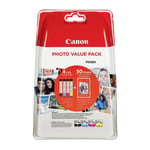 Canon CLI-571XL Colour XL Ink Cartridge Multipack with 6x4" Photo Paper 0332C005