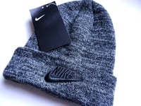 Genuine NIKE Anthracite DOCKYARD BEANIE Hat Toque Embroidered Logo UNISEX NSW