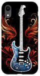 Coque pour iPhone XR Guitare électrique avec flammes Metal Band Rock Design