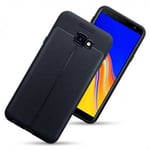 Mobilskal Samsung Galaxy J4 PLUS Läder Look Svart