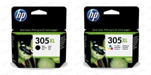 Original HP 305XL Black & Colour Ink Cartridge For HP ENVY 6010 Printer