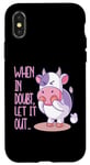 Coque pour iPhone X/XS When In Doubt Let It Out Funny Farting Cute Cow Pet