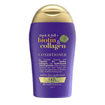 OGX Thick & Full + Biotine & Collagène Après-shampoing (88,7 ml) - Après-shampoing riche en volumes avec biotine, collagène et protéines de blé - Soin capillaire sans sulfate