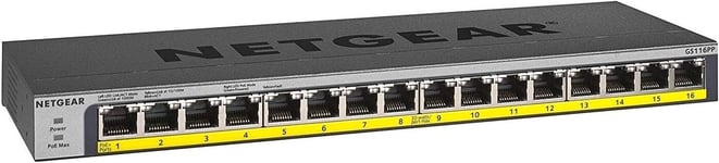 NETGEAR PoE Switch 16 Port Gigabit Ethernet Unmanaged Network Switch (GS116PP)