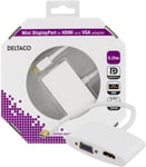 DELTACO mini DisplayPort til HDMI og VGA-adapter, 20-pin han - 19-pin