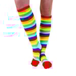 TOETOE Essential - Knähöga tåstrumpor, Striped Rainbow