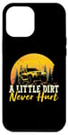 Coque pour iPhone 15 Plus Vintage A Little Dirt Never Hurt, voiture tout-terrain, camion, 4x4, boue