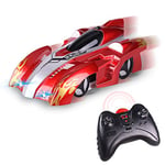 JJR/C Electric Infrared Rc Car Rechargeable Climbing Stunt Cars with LED Light,360Â° Spins And Flips/Land & Climbing Wall Dual Mode,Racing Car Gift Toy for Boy,Red