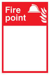 Viking Signs FV345-A2P-V"Fire Point" with Blank Space Sign, Vinyl/Sticker, 400 mm H x 600 mm W
