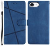 Trolsk Imprinted Line Wallet (iPhone 16e) - fodral - Blå