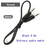 Vention Câble audio jack 3,5 mm 3,5 mâle vers mâle Câble audio 90 degrés à angle droit Câble auxiliaire pour casque de voiture MP3/4 Cordon auxiliaire 5 m, Noir PU- 3 m