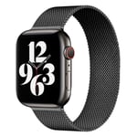 Lippa Apple Watch (38/40/SE/41/42mm) Magnetisk Rem i Rostfritt Stål - Svart