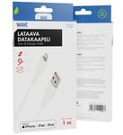 Wave lataava datakaapeli USB-A -> Apple Lightning 1m