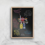 Power Rangers Megazord Giclee Print Giclee Art Print - A4 - Wooden Frame