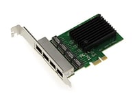 KALEA-INFORMATIQUE Carte contrôleur PCI Express PCIe réseau 4 Ports LAN RJ45 Gigabit Ethernet 10 100 1000Mbps 1G. avec Chipset Realtek RTL8111F et équerres Low et High Profile