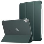 MoKo Case for iPad Air 5th Generation 2022/ iPad Air 4th Generation 2020 10.9 Inch, Trifold Stand Cover with Hard PC Back, Support Touch ID, iPad 2nd Pencil Charging, Auto Wake/Sleep,Midnight Green