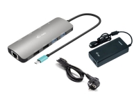 i-Tec Nano Dock - Dockningsstation - USB-C / USB4 / Thunderbolt 3 / Thunderbolt 4 - 2 x HDMI - 1GbE - 112 Watt - med i-Tec universal laddare 112 W - Europa