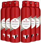 6 x old spice original deodorant body spray fresh clean odour mens 150ml