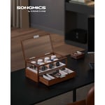 Rootz Coffee Brown Watch Box - Smycken Organizer - Förvaringsfodral - Massivt trä - Akryl - MDF - Stor kapacitet - Elegant design - Skyddar klockor -