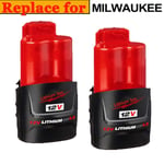 2x For Milwaukee M12 12V 3.5Ah Battery M12B4 M12B2 M12 48-11-2401 48-11-2411 UK