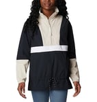 Columbia Women's Boundle Short Sleeve Trek Anorak Lightweight Windbreaker, Black, Dark Stone, White, XL