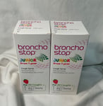 2x BRONCHOSTOP Junior From 1 Year Cough Syrup Relieve Dry + Chesty Coughs 200 ml
