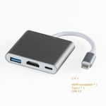 Gris - adaptateur USB type-c vers HDMI 4K VGA, station d'accueil 3.0 pour MacBook TV, Samsung S20 Dex, Huawei