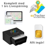 ezTracker™ OBD II GPS Tracker, plug&play, 1 års gratisspårning i EU