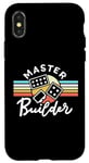 Coque pour iPhone X/XS Blocs de construction rétro vintage Master Builder pour hommes, femmes, enfants