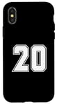 Coque pour iPhone X/XS Numéro 20 à l'arrière – Maillot d'anniversaire de l'équipe de sport numéroté