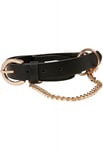 Urban Classics Kedja & Ringar Faux Läder Bälte (black/gold,S/M)