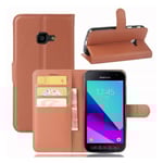 Samsung Xcover 4 Enfärgat skinn fodral - Brun Brun