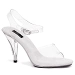 Ellie Shoes Clear Ankle Strap Halloween Costume Sandals 4" Heels 405-BROOK