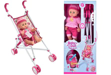TopgadgetsUK Baby Dolly Girls Boys Toy Baby Deluxe Dolls Buggy Pram Toy Stroller Children's Baby Doll Pushchair