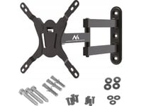 Maclean Mc-418 Tv Monitor Full Motion Wall Mount 23"-43" 30Kg Max Vesa 200X200 Sort Vippende Roterende Justerbar Vægafstand Holderbeslag Robust Pulverlakering