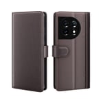 OnePlus 12 5G Plånboksfodral Äkta Läder - Brun