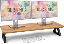 Duronic DM06-2 AO Support pour deux moniteurs en MDF 82 x 30 cm | Réhausseur d'écran d'ordinateur portable LCD LED TV | Pour 1 ou 2 écrans de 13,5cm | Espace de travail ergonomique avec rangement