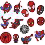 14 strykjärnslappar, Spiderman-lappar för att brodera kläder, applikationer för att sy jackor, ryggsäckar, jeans (hud)