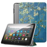 Dadanism All-New Kindle Fire HD 8 Tablet Case and Fire HD 8 Plus Cover(10th Generation 2020 Release), [Flexible TPU Translucent Back Shell] Ultra Slim Lightweight with Auto Sleep/Wake - Almond Blossom